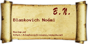 Blaskovich Noémi névjegykártya