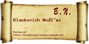 Blaskovich Noémi névjegykártya